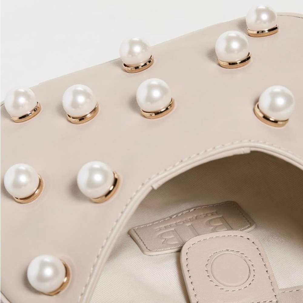 BTB Los Angeles Cora Mini Bag in Bone Leather with Imitation Pearls. Brand new! - Picture 7 of 9